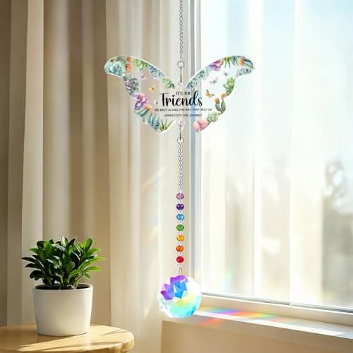 Image of Friendship Gifts for Women, Butterfly Suncatcher Acrylic Plaque Decor, Butterfly Acrylic Plaque Keepsake on Friendship Anniversary, Birthday Presents for Friends