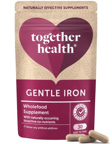 Image of Gentle Iron – Together Health – Whole Food Nutrients – Iron and B Vitamins Vegan Friendly – Made in The UK – 30 Vegecaps