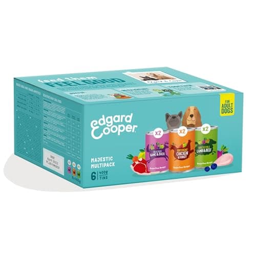 Image of Edgard & Cooper Multipack Cereal Free Adult Dog Food 6x400g Chicken/Lamb/Game, Tasty and Balanced Health Food, Protein