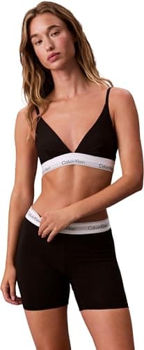 Image of Calvin Klein Women’s Unlined Triangle Bralette with Logo Underband, Black (Black), M