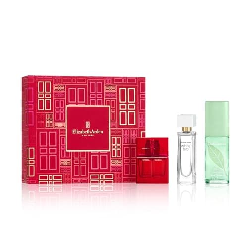 Image of Elizabeth Arden Prestige Fragrance Coffret 3-Piece Gift Set, RED DOOR, GREEN TEA, WHITE TEA, luxury fragrance gifting for women