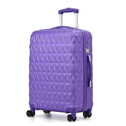 Image of RMW Suitcase Large Hard Shell | Trolley Suitcases | 3 Digit Combination Lock| 4 Dual Spinner Wheels | Lightweight | Hold Check in Luggage | Aluminum Telescopic Handle (Purple, Large 28")