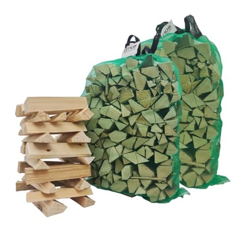 Image of AMOS Kiln-Dried Kindling Wood – 2 Bags, Eco-Friendly Easy-Light Natural Firelighters for Wood Burning Stoves, BBQs, Pizza Ovens & Log Burners
