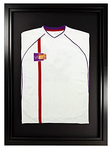 Image of Vivarti DIY Junior Standard Sports Shirt Display Frame for Football, Rugby, Band T-Shirts - Black Shadow Box - 50 x 70cm