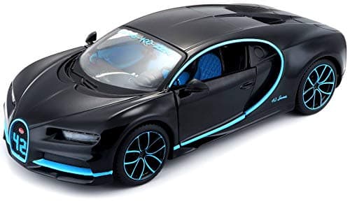 Image of Maisto Bugatti Chiron: 1:24 Scale Model Car, Movable Doors, 19 cm, Grey (531514BK)