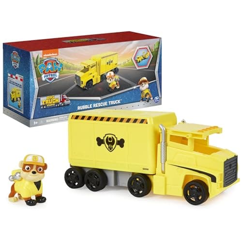 Image of Paw Patrol, Big Truck Pups, Transforming Rubble Toy Truck with Collectible Action Figure, Toys for Kids Ages 3+