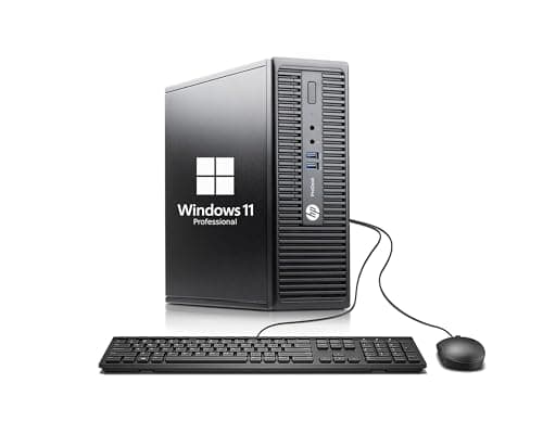 Image of HP ProDesk 400 G3 SFF Desktop Computer PC, Intel Core i5-6500, 8GB RAM, 250GB SSD, WiFi, Bluetooth, US QWERTY Keyboard, Windows 11 Pro (Renewed)