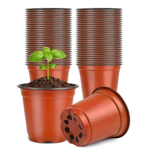 Image of KINGLAKE 100Pcs Plastic Plant Pots 10cm Seed Seedling Pots Flower Nursery Pots for Vegetables,Flowers,Herbs,Cuttings, Succulent