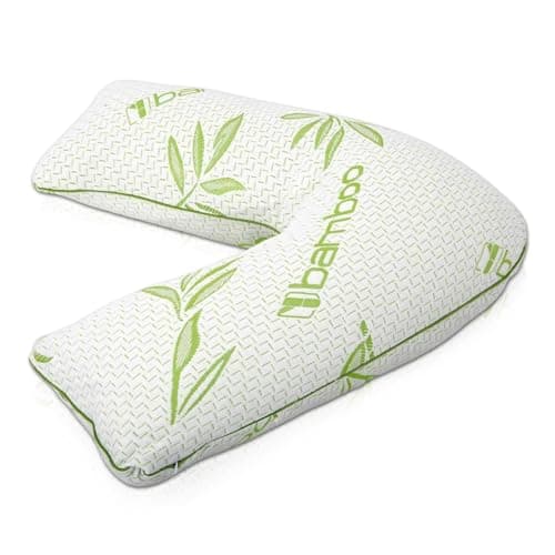 Image of Rohi Orthopaedic V Pillow Memory Foam, Breathable Bamboo Pillow, Best for Nursing, Maternity & Pregnancy Support, Super Comfort for Your Back, Shoulders and Neck Support Pillow 47cm x 76cm x 27cm