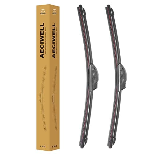 Image of AECIWELL Windshield Wipers OEM Quality 22" + 20" Premium All-Season Wiper Blades Automotive Replacement Windshield Wiper Blades for U/J hook (Set of 2)…