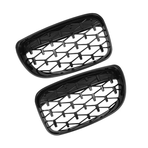 Image of Partuto Front Hood Bumper Grille Grill for BMW 128i 135i 135is E87 No.51137166439/51137166440 Front Bumper Kidney Grille Grill Diamond Star Black 1 Pair Replacement
