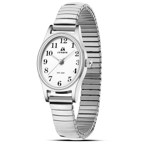 Image of LN LENQIN Ladies Watches Womens Watch Analog Quartz Watches for Women Stainless Steel Waterproof Wrist Watch Expansion Band