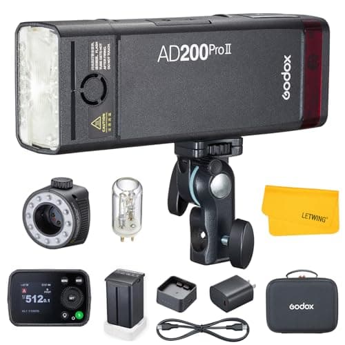 Image of GODOX AD200 Pro II AD200Pro II TTL Strobe Flash, 200Ws Pocket Flash Light HSS 1/8000s Dual Flash Heads Speedlite with Li-ion Battery, Bi-Color LED Modelling Lamp One-Tap Sync with X3