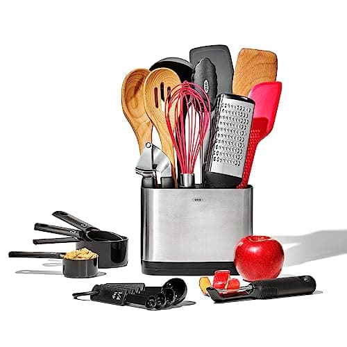 Image of OXO 11329500FG Good Grips 20 Piece Everyday Kitchen Set Utensils, Mixed, Silver