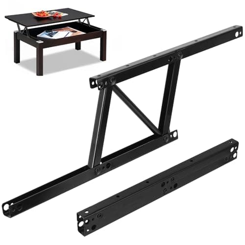 Image of 1 Pair Folding Coffee Table Lift Up Spring Hinges, 88 LBS Lifting Coffee Table Bracket Table Hinges with Mechanism for Tables Furniture Fitting Accessories