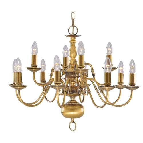 Image of 1019-12AB Flemish Antique Brass 12 Light Fitting