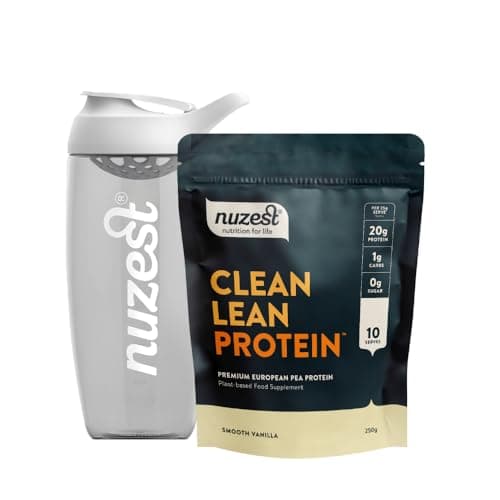 Image of Nuzest Clean Lean Protein 250g Smooth Vanilla Vegan Protein Powder + Sports Shaker Bottle