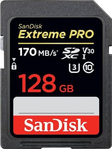 Image of SanDisk Extreme PRO 128GB SDXC Memory Card up to 170MB/s, UHS-1, Class 10, U3, V30