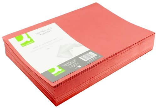 Image of Q-Connect Square Cut Folder Lightweight 180gsm Foolscap Red (Pack of 100)