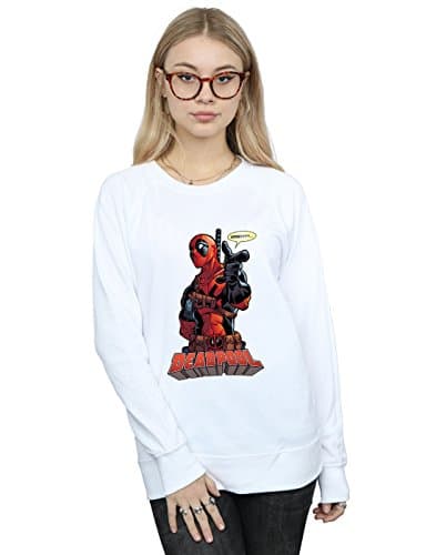 Image of Marvel Women's Deadpool Hey You Sweatshirt White Medium