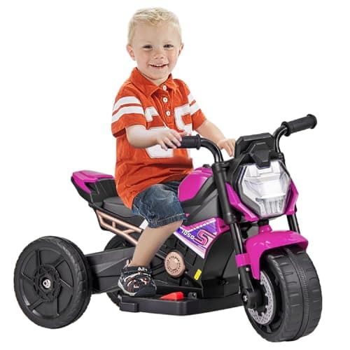 Image of Maxmass 6V Kids Ride on Motorcycle, Battery Powered Electric Motorbike with Detachable Training Wheels, Music, Headlight, Horn, 2/3 Wheel Children Motor Bike for 18-36 Months Old (Pink)