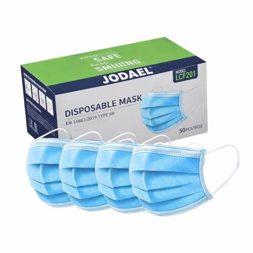Image of JODAEL Disposable Face Masks with Ear Loops – 3 Ply Protection Masks Bulk Buy available Breathable & Comfortable Health & Personal Care Hygiene Ideal for Travel, Work & Daily Use (50)