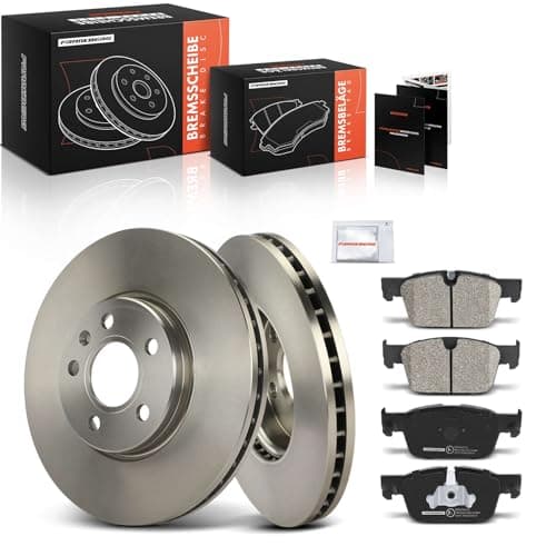 Image of Frankberg Brake Kit incl. 2x Brake Disc + 4x Brake Pad Front Compatible with V60 II 225 V90 II Estate 235 V60 II Cross Country 227 S60 III 224 Replace# 31658359