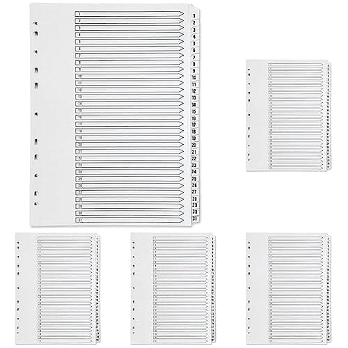Image of Q-Connect 1-31 Index Multi-Punched Polypropylene White A4 (Pack of 5)