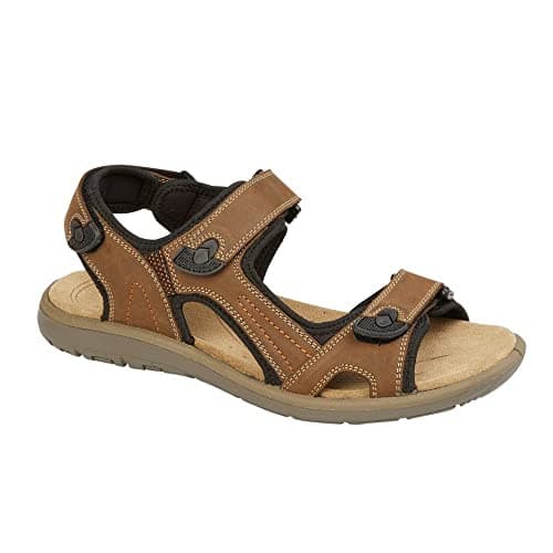 Image of Roamers M428B-12 Mens Triple Touch Fastening Leather Sports Sandals size 12