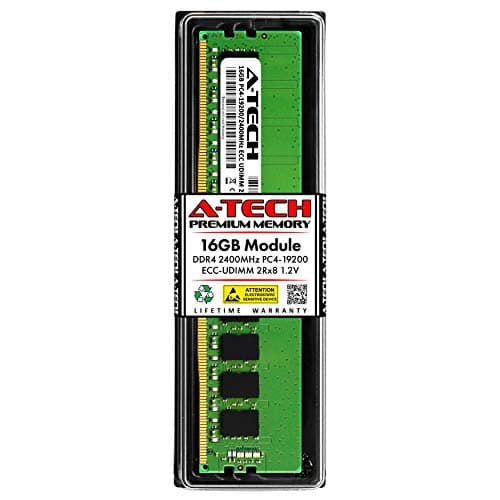 Image of A-Tech 16GB RAM Replacement for Synology D4EC-2400-16G | DDR4 2400 MHz PC4-19200 ECC UDIMM Unbuffered DIMM Memory Compatible for NAS & SAN Servers
