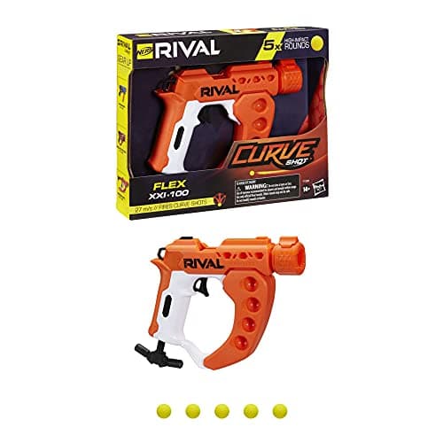 Image of Nerf Rival Curve Shot – Flex XXI-100 Blaster – Fire Rounds to Curve Left, Right, Downwards or Fire Straight
