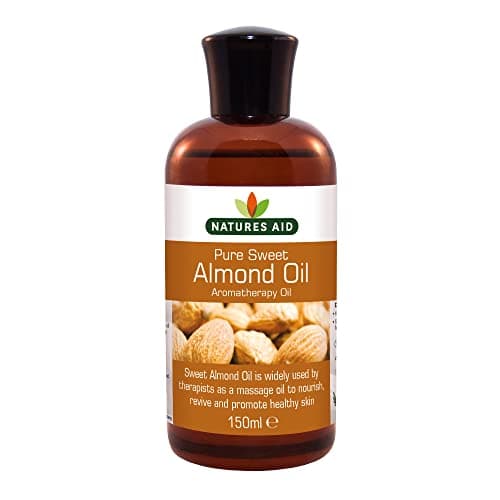 Image of Natures Aid Sweet Almond Oil 150ml – 100% Pure Massage Aromatherapy Oil for Dry Sensitive or Irritated Skin – Vegan, Non-GMO, Gluten-Free – Hydrates, Soothes, Nourishes – Natural Skincare – Pack of 1