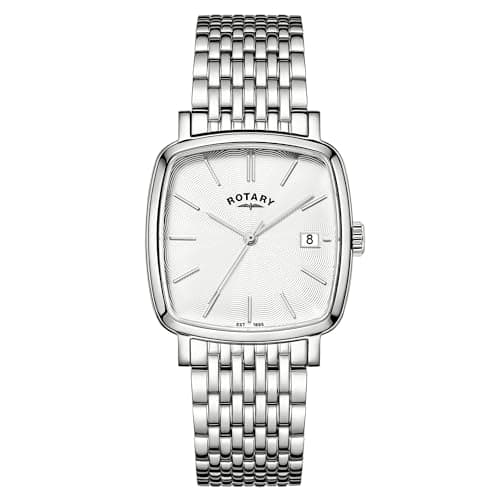 Image of Rotary Men's Heritage Astoria Square Stainless Steel Bracelet Watch