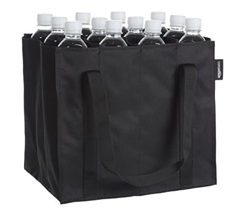 Image of Amazon Basics Bottle bag - 12 compartments, Black, Solid