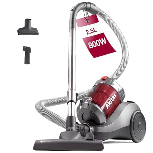 Image of Akitas 800W Powerful Bagless Cylinder Hoover Vacuum Cleaner 2.5L With German Wessel Werk Nozzle Head For Hard Floor & Carpet (C6)