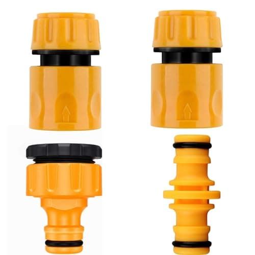 Image of 3/4 inch & 1/2 inch 2in1 Plastic Graden Hose Tap Connector Hose End Connector,Fitting Repair Set,Garden Water Quick Double Male Hose Connector,(Quick &Double& 2-1 Tap Connector)