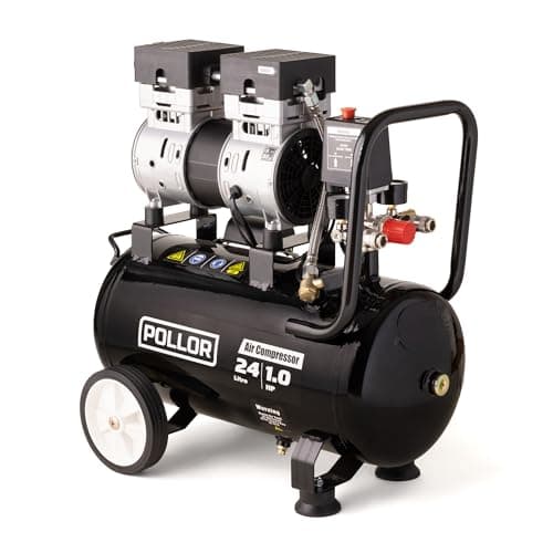Image of POLLOR 24L Air Compressor Low Noise Oil Free Electric Portable 5.2CFM with Pressure Regulator (24L)