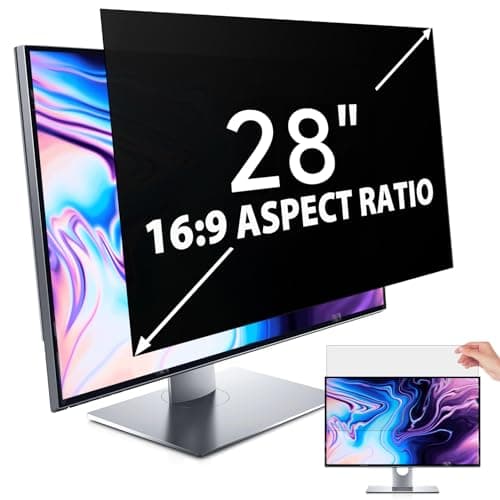 Image of IPROKKO 28 Inch Computer Privacy Screen Filter for 16:9 Aspect Ratio, Anti Blue Light Glare Removable Screen Protective Film
