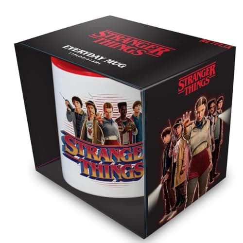 Image of Pyramid International Stranger Things (Cast) Red Coloured Pod Mug, Official Licensed Netflix Drinkware, 11oz/315ml Ceramic Mug with Iconic Cast Artwork, One Size