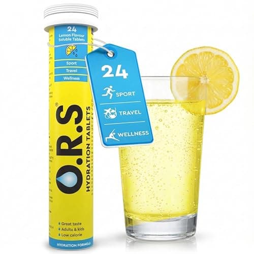Image of O.R.S Hydration Tablets - Lemon, Pack of 1 | Winter Electrolytes for Dehydration, Sports & Travel Recovery Drinks | Oral Rehydration Salts for Electrolyte Replacement | Vegan, Gluten-Free, Low Calorie