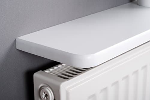 Image of White Rounded Radiator Shelf 48x6 inch 120x15x1.8cm | Helps Deflect the Heat Back into the Room | Energy Saver | No Drilling Required