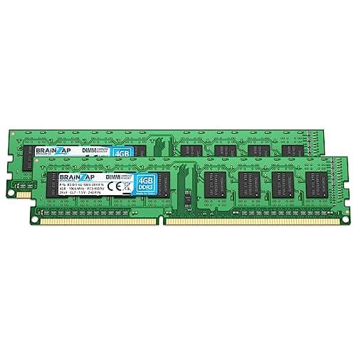 Image of BRAINZAP 8GB DDR3 RAM DIMM PC3-8500U 2Rx8 1066 MHz 1.5V CL7 Computer PC Memory Module (2 x 4GB)