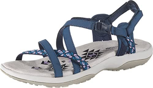 Image of Skechers Women's Reggae Slim - Vacay-40955 Sling Back Sandals, Blue Navy Nvy, 3 UK