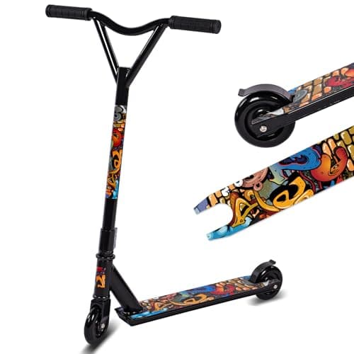 Image of Stunt Scooter, Street Trick Scooter with 100mm PU Wheels ABEC-5 Bearings, Beginner Level Kick Scooters for Kids Teens, Freestyle Stunt Scooters Ages 8 9 10 11 12+(Brick Red)