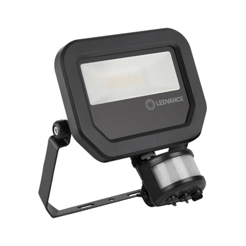 Image of LEDVANCE LED Floodlight Sensor GEN 3 Black 10W 1100lm 100D - 830 Warm White | IP65 - Motion and Light Sensor - Symmetrical