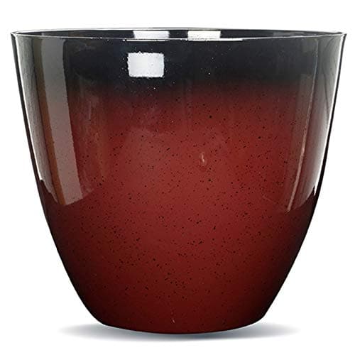 Image of Gr8 Garden Large Round Glazed Effect Egg Cup Planter Patio Flower Plant Pot Tub[Red]