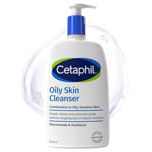 Image of Cetaphil Oily Skin Cleanser, 236ml, Face Wash, For Combination to Oily Sensitive Skin, With Niacinamide