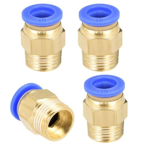 Image of TA-VIGOR 10mm Pneumatic Push to Connect Fittings, G3/8 Male Thread Quick Connect Straight Coupler, Air Line Push Fit Connectors for Pneumatic Systems and Air Compressors, 4Pcs