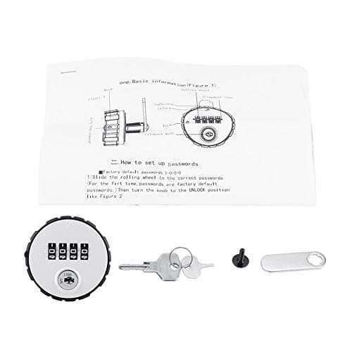 Image of 4 Digit Combination Mechanical Cabinet Lock, Password Code Lock for Drawer Mailbox Cupboard, Zinc Alloy (26mm Installation Thickness)
