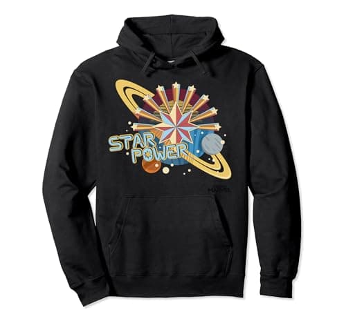 Image of Captain Marvel Star Power Retro Style Pullover Hoodie
